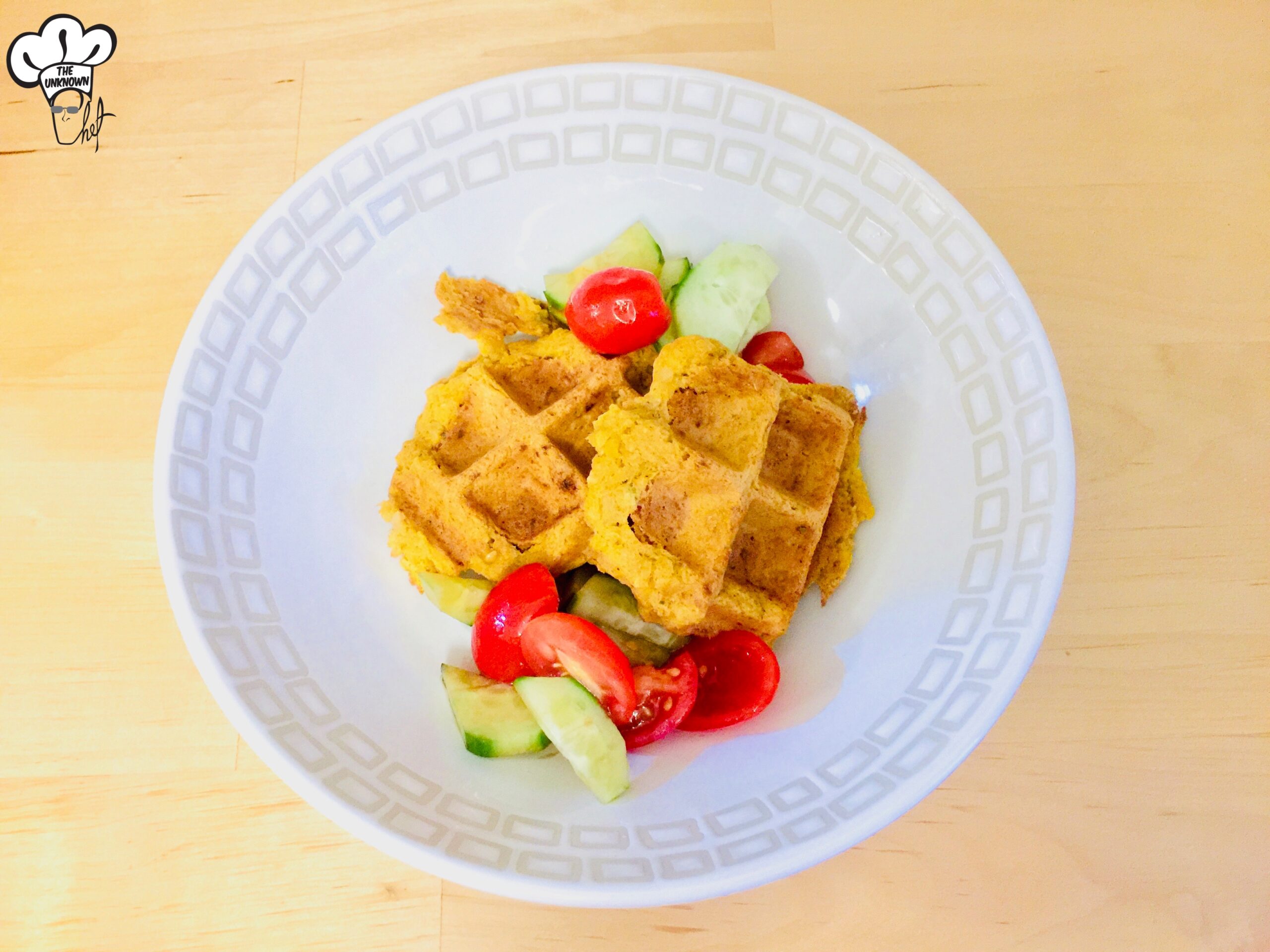 Falafel Waffle with Tomato Salad Birdz of a Feather