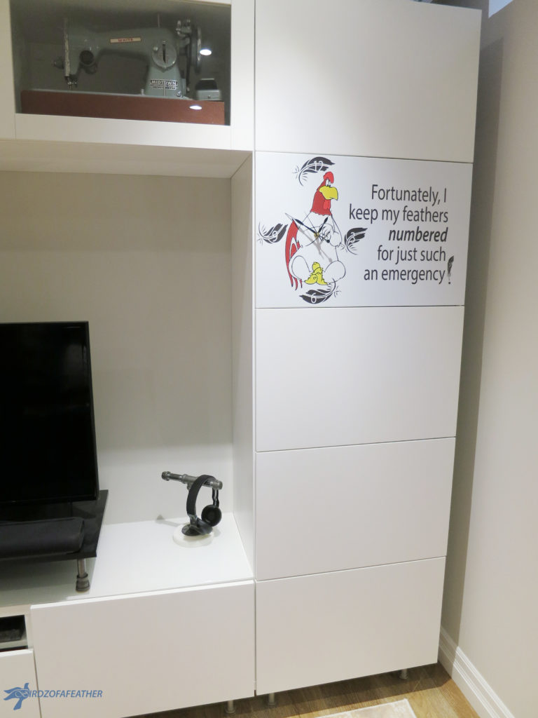 Build a Foghorn Leghorn clock right into an Ikea Besta cabinet | Birdz of a Feather | foghorn leghorn | foghorn leghorn quotes | foghorn leghorn funny | Ikea hack | Ikea | clocks | clocks diy | upcycle | upcycling | upcycling ideas | upcycled | repurposed | repurposed items | birdzofafeather.ca #upcycle #upcycling #repurposed #ikea #ikeahack