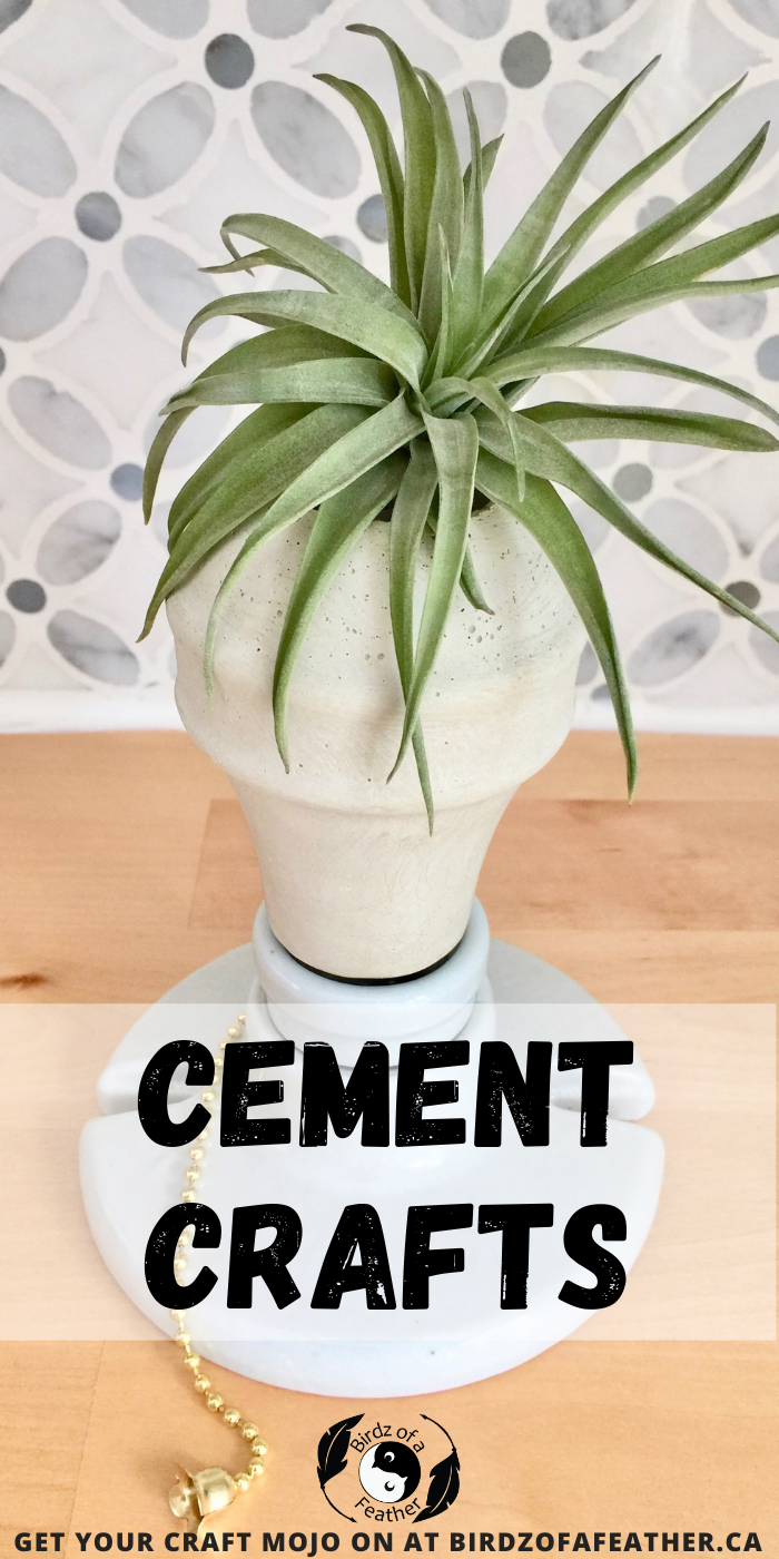 Pinable pin showing cement crafts, cement planter molds, air planter display