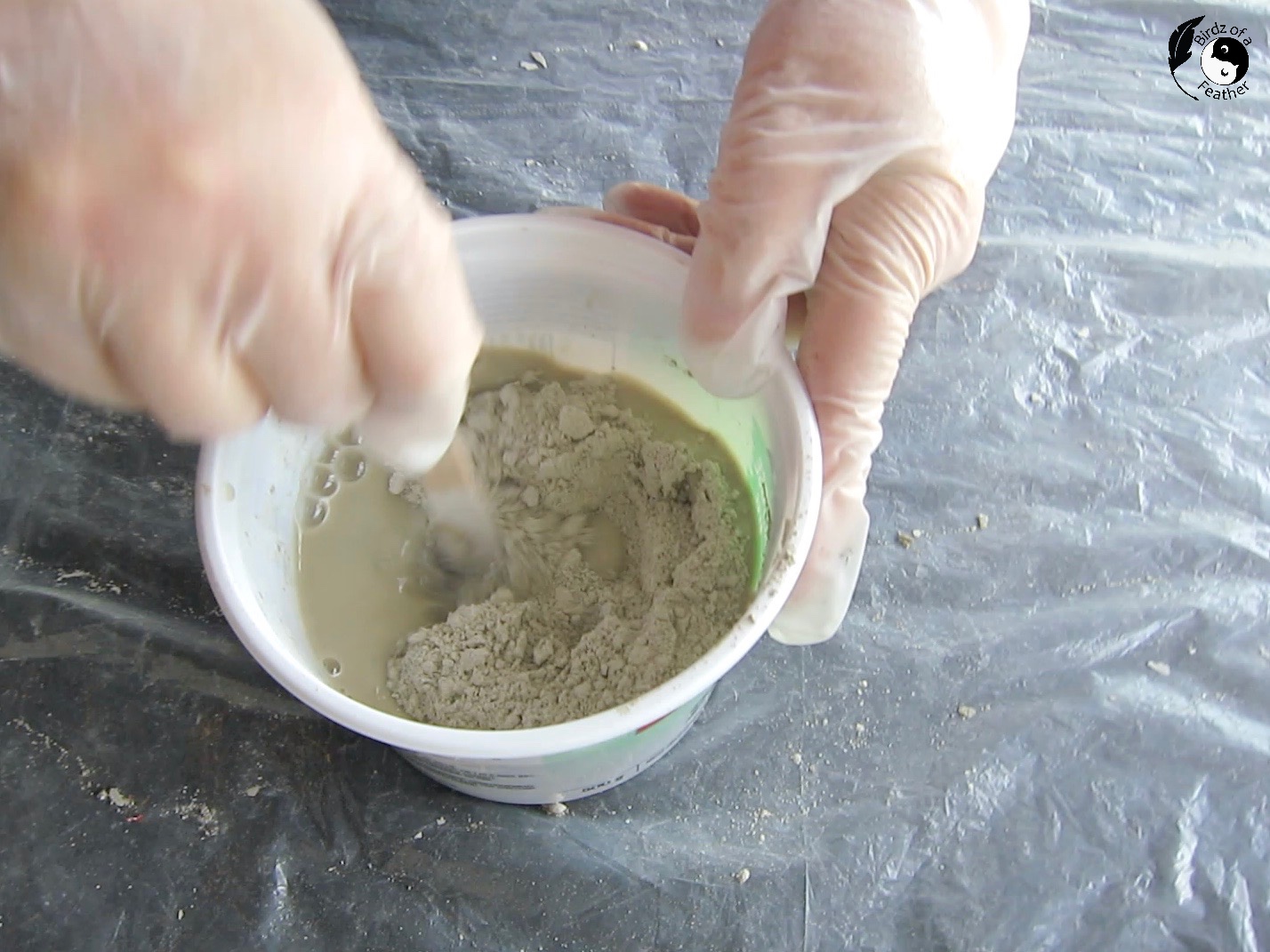 Mixing cement for cement planter molds