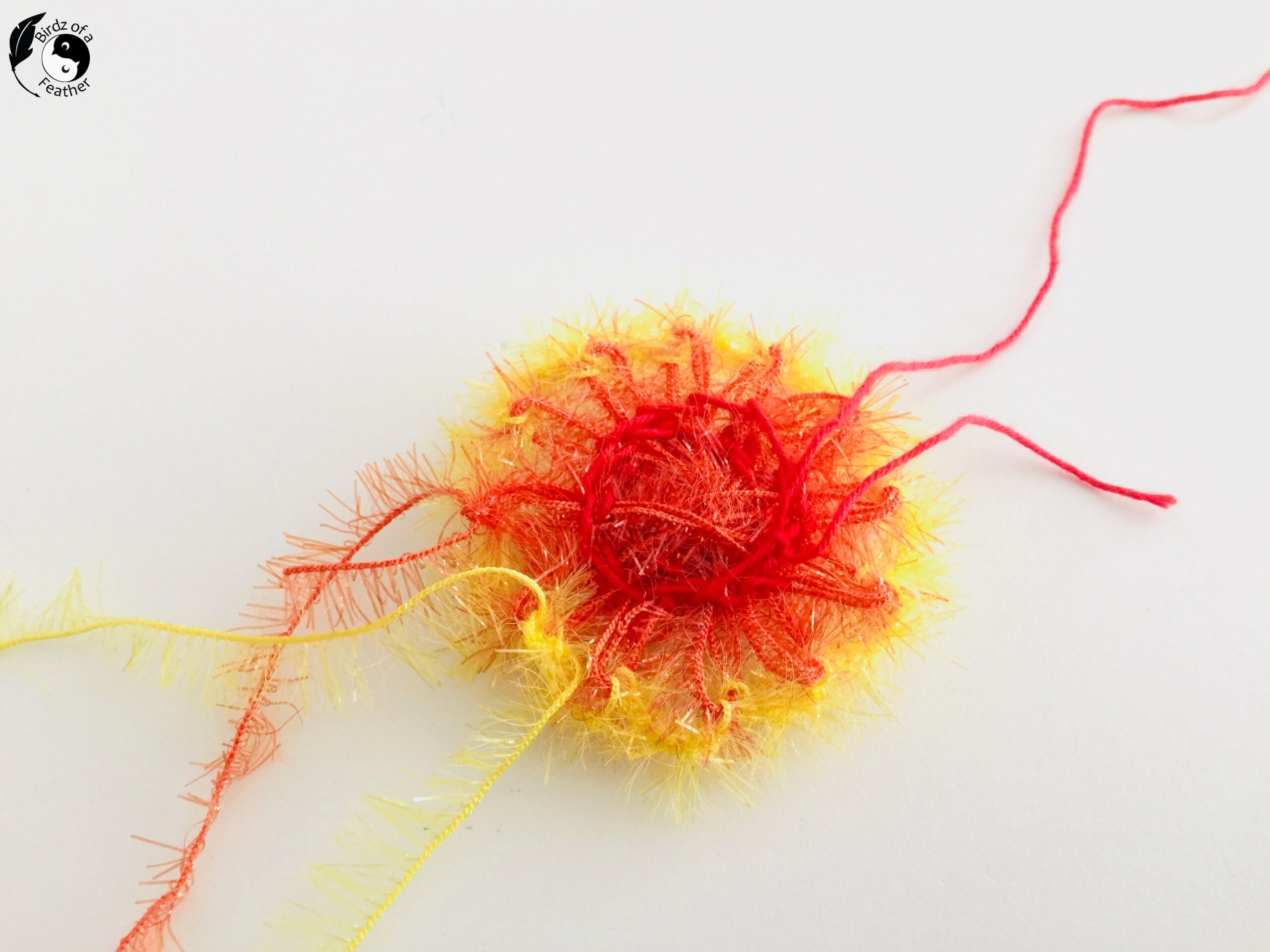 The back of the crazy daisy creation for Crochet coral reef