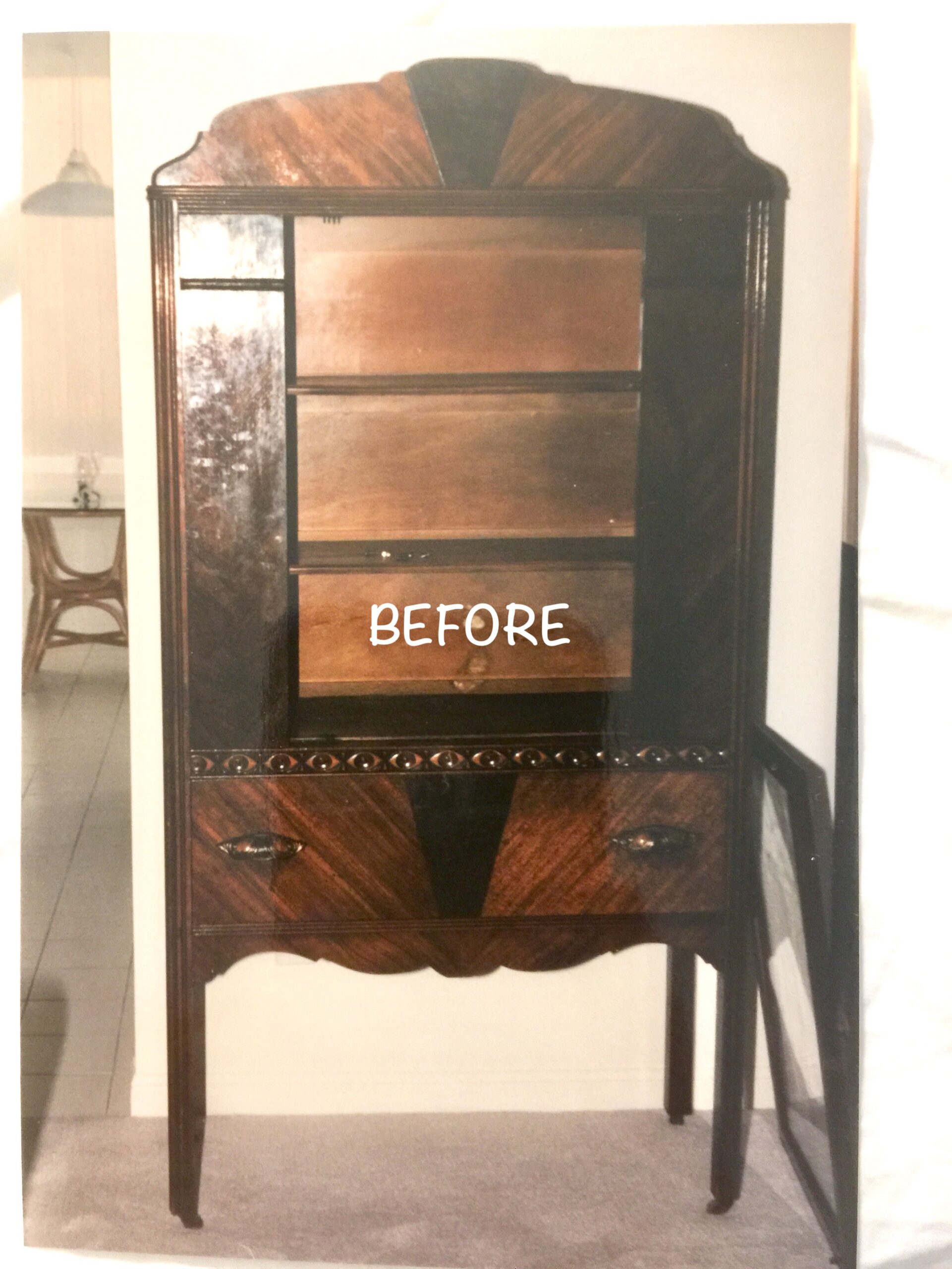 Before of china cabinet makeover