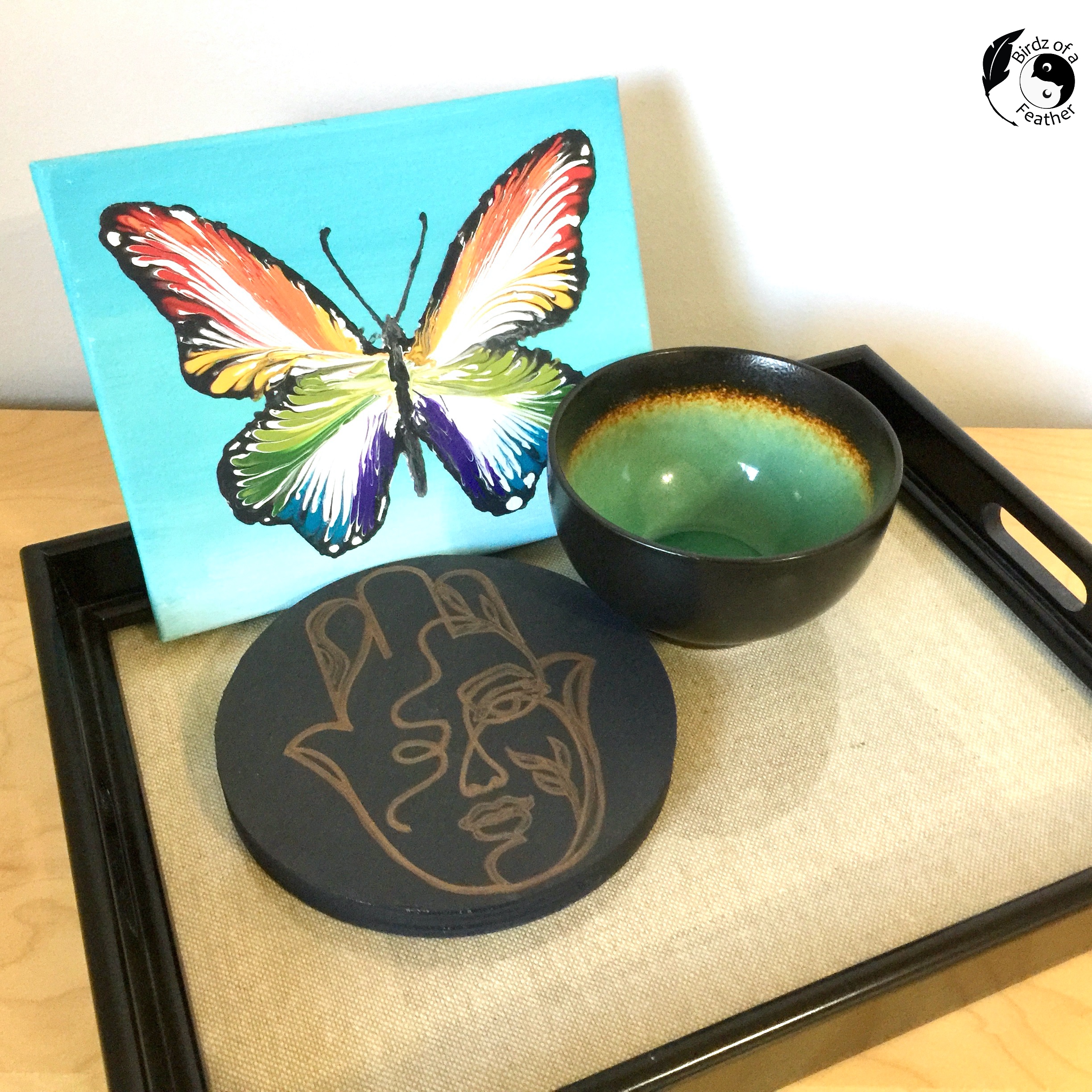 Paint pour butterfly and Hamsa from top 10 year in review