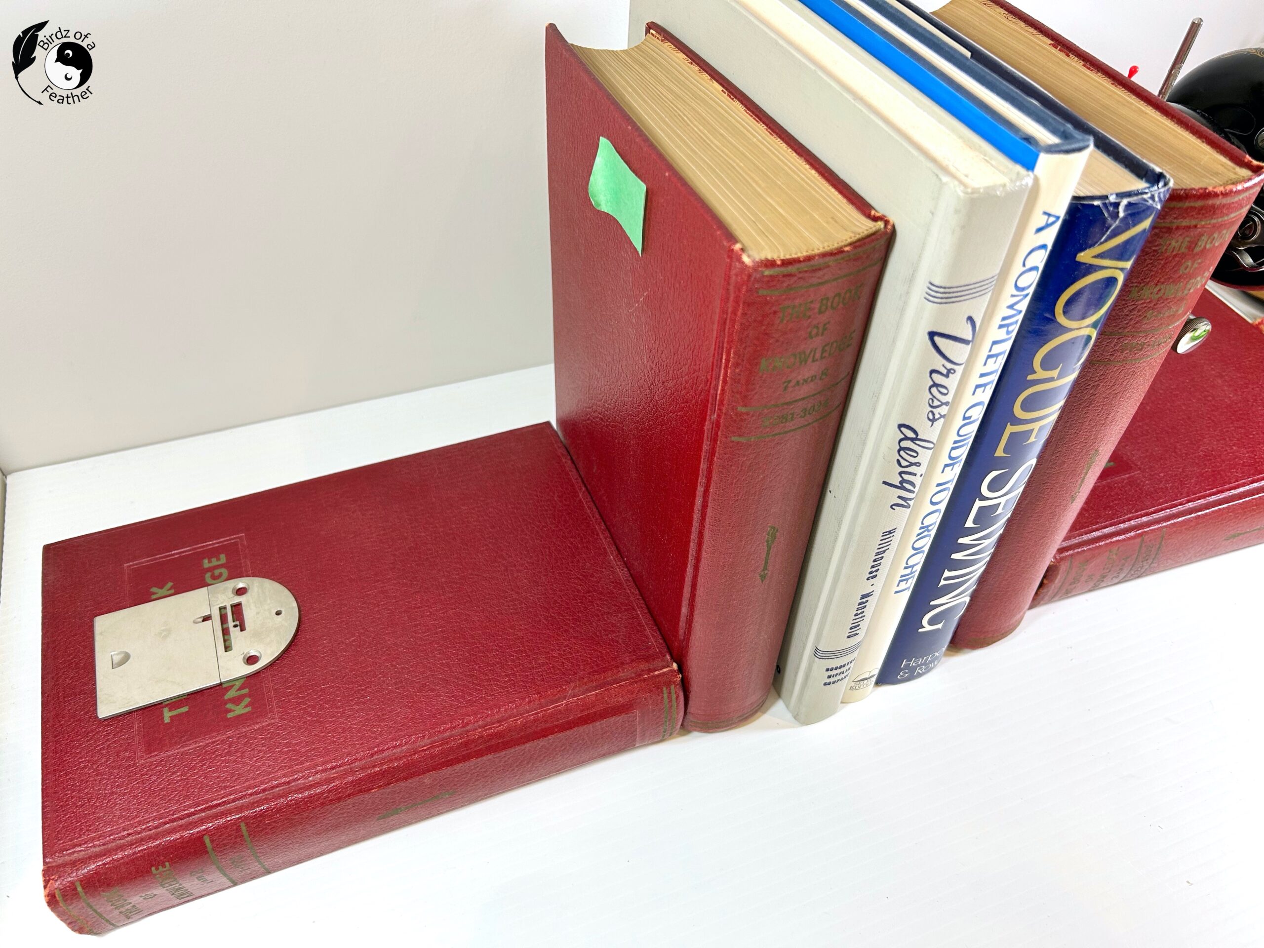 Needle plates positioned on DIY bookends