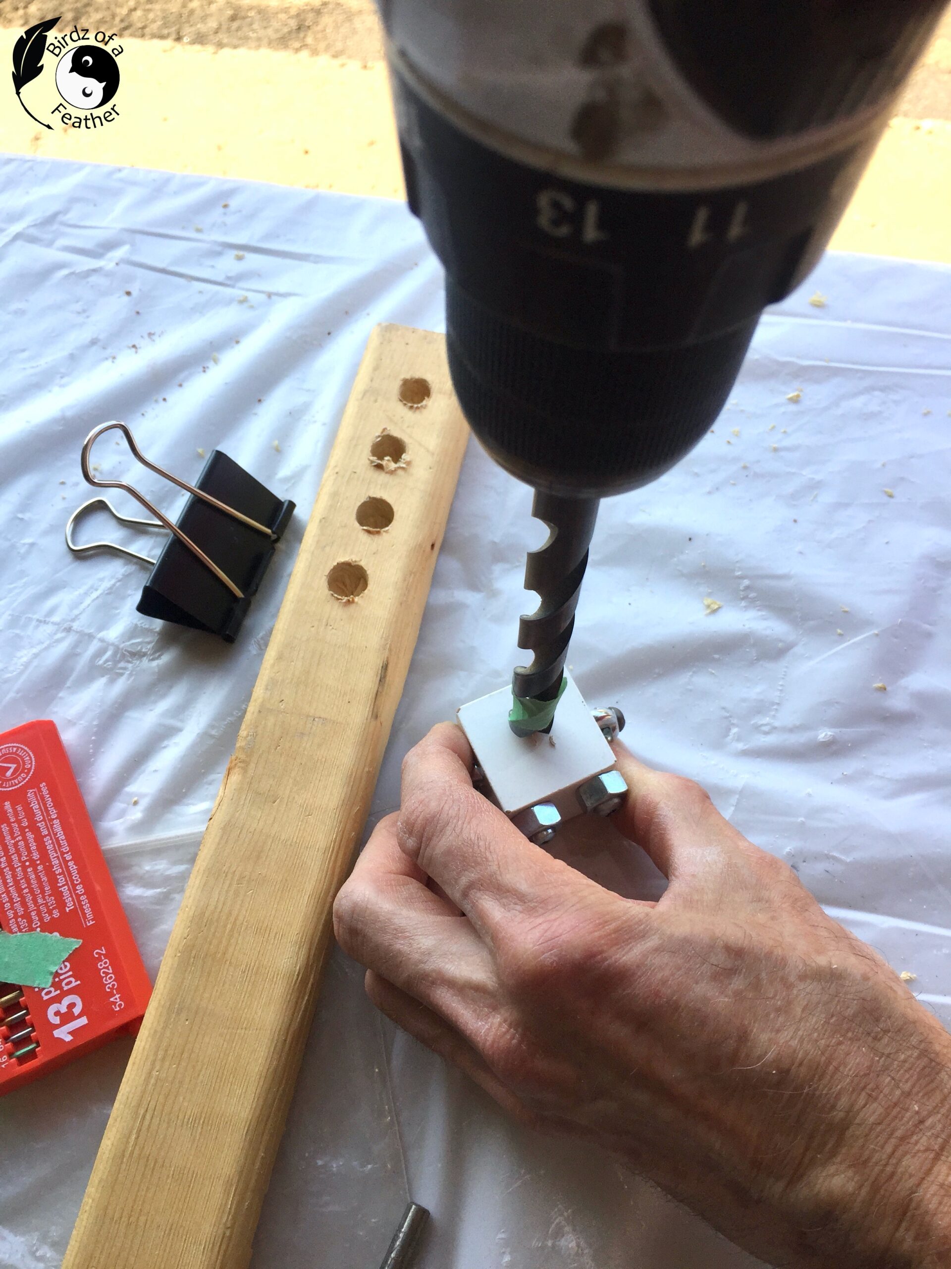 Drilling a hole in the robot head