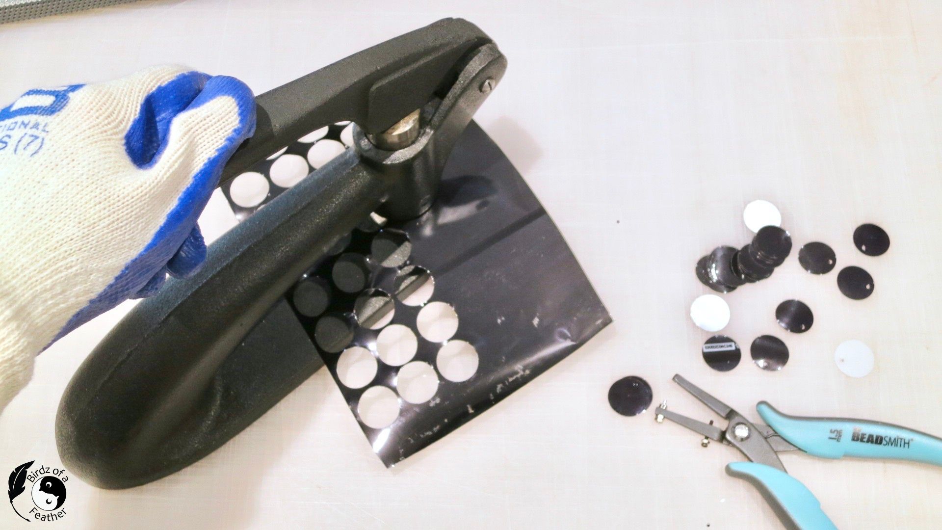 Hand pushing the lever of rabbit punch to make circles