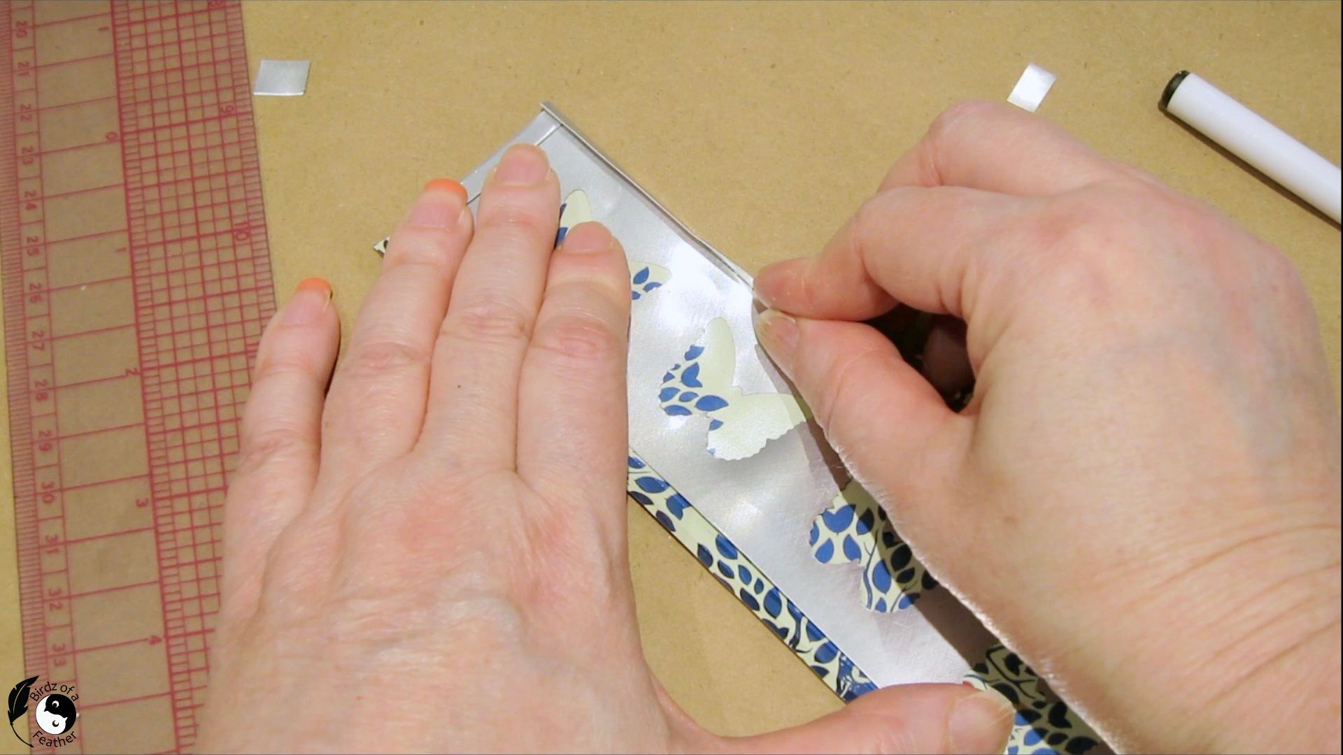 Making the second fold along one long edge